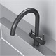 AM.PM Func Смеситель для кухни с C-изливом с каналом для питьевой воды, черный F8F07722 - фото 328027 AM.PM Func Смеситель для кухни с C-изливом с каналом для питьевой воды, черный F8F07722 - фото 328027
