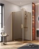 CEZARES Slider Душевой уголок прямоугольный размер 100x90 см, профиль - брашированное золото / стекло - бронза, дверь распашная SLIDER-AH-1-100-90/100-BR-BORO
