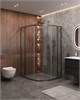 CEZARES Molveno Душевой уголок асимметричный размер 120x110 см двери раздвижные профиль - оружейная сталь / стекло - прозрачное MOLVENO-RH-11-120/110-C-GM-IV