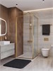 CEZARES Lux Душевой уголок квадратный двери раздвижные размер 90x90 см, цвет профиль - золото брашированное / стекло - прозрачное LUX-A-FS-1-90-C-BORO