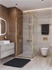CEZARES Lux Душевой уголок квадратный двери раздвижные размер 90x90 см, цвет профиль - золото брашированное / стекло - прозрачное LUX-A-FS-1-90-C-BORO
