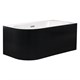 AZARIO Ванна акриловая LAGO BLANCO BLACK 1700х750х580 пристенная, правосторонняя, в комплекте с сифоном и металлической рамой, белый глянец/черный матовый (AZ-6724-1CRB 17075) AZ-6724-1CRB 17075