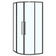 AZARIO Душевое ограждение SHANGHAI 1000х1000х1950 четверть круга, прозрачное стекло 6 мм, профиль черный матовый, двери раздвижные AZ-S43-100-MB-CL