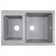 AZARIO Кухонная мойка Ostin 770x510х210 искусственный мрамор, двойная, сифон в комплекте, цвет серый (CS00105243) CS00105243