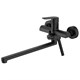 AZARIO Смеситель для ванны Alanti керамический картридж, длинный излив, с ручным душем, шланг 150 см, черный матовый (AZ-K1732B) AZ-K1732B