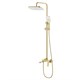 AZARIO Душевая система Lursy с квадратным тропическим душем, керамический картридж, шланг 150 см, золото матовое (AZ-K2349MG) AZ-K2349MG