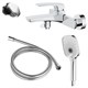 AZARIO Смеситель для ванны Conda с ручным душем, керамический картридж, шланг 150 см, хром (AZ-K3011) AZ-K3011