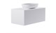 ASTRA-FORM Тумба подвесная М-40 90см 1ящ белый матовый/волна, раковина Атрия бел глянец, столешница Solid бел матовый 4631177714870