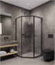 TIMO Душевой угол TTSS-100/03C-8L, раздвиж 1000*1000*2000, проф черный, стекло проз 8 мм T35L