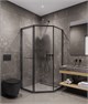 TIMO Душевой угол TTSS-100/03C-8R, раздвиж 1000*1000*2000, проф черный, стекло проз 8 мм T35R