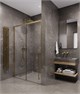 TIMO Душевая дверь TDSS-140/17C-8R, раздвиж 1400*2000, проф мат золото, стекло проз 8 мм T54R