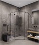 TIMO Душевой угол TTSSP-100/03C-8, распаш 1000*1000*2000, проф черный, стекло проз 8 мм T71