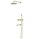 ABBER Душевая система Wasser Kreis 316 AF8150BG скрытого монтажа с изливом, термостат, золото брашированное AF8150BG