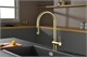 AQUAme AQM9901BG  Cucina  Смеситель для кухни с выдвижным U-образным изливом, золото шлифованное AQM9901BG