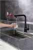 AQUAme AQM9902MB  Cucina  Смеситель для кухни с выдвижным L-образным изливом, черный матовый AQM9902MB