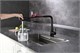 AQUAme AQM9902MB  Cucina  Смеситель для кухни с выдвижным L-образным изливом, черный матовый AQM9902MB