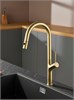 AQUAme AQM9905BG  Cucina  Смеситель для кухни с выдвижным U-образным изливом,  с подключением к фильтру с питьевой водой, золото шлифованное AQM9905BG