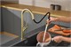 AQUAme AQM9905BG  Cucina  Смеситель для кухни с выдвижным U-образным изливом,  с подключением к фильтру с питьевой водой, золото шлифованное AQM9905BG