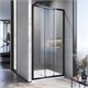 VECONI Душевая дверь раздвижная Vianno VN-28B, 900x1950, Черный матовый, стекло прозрачное VN28B-90-01-C8