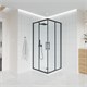 VECONI Душевой угол квадратный, двери раздвижные  Evo 300 B, 900х900x1950, черный матовый, прозрачное стекло E3-B-9090-01-C9
