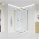 VECONI Душевой угол прямоугольный, двери раздвижные  Evo 300 G, 1000х800x1950, золото брашинг, прозрачное стекло E3-G-10080-01-C9