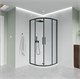 VECONI Душевой угол асимметричный, двери раздвижные  Evo 200 B, 1000х900x1950, черный матовый, прозрачное стекло E2-B-10090-01-C9