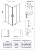 VECONI Душевой угол прямоугольный, двери раздвижные Rovigo RV-10, 1200x900x1950, хром, стекло прозрачное RV10-12090-01-C5