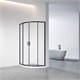 VECONI Душевой угол полукруглый, двери раздвижные Rovigo RV-01B, 1000x1000x1950, черный, стекло прозрачное RV01B-100-01-C7