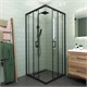 VECONI Душевой угол квадратный, двери раздвижные Rovigo RV-13, 800x800x1950, черный, стекло прозрачное RV13-80-01-C5