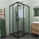 VECONI Душевой угол прямоугольный, двери раздвижные Rovigo RV-14, 1200x900x1950, черный, стекло прозрачное RV14-12090-01-C5