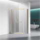 VECONI Душевой угол пятиугольный, двери распашные Rovigo RV-36G, 800x800x1950, брашированное золото, стекло прозрачное RV36G-80-01-C5