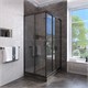 VECONI Душевой угол квадратный, двери раздвижные Rovigo RV-113B, 900x900x1850, черный, стекло прозрачное RV113B-90-01-C4