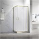 VECONI Душевой угол квадратный, двери раздвижные Rovigo RV-27G, 1000x1000x1900, золото брашинг, прозрачное стекло RV27G-100100-01-C8