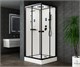ESBANO Fora Душевая кабина квадратная размер 90x90 см профиль - черный матовый / стекло - прозрачное ESKBFO90CKR
