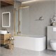 BELBAGNO Luce Шторка на ванну ширина 90 см распашная, раздвижные, профиль - золото / стекло - прозрачное LUCE-VF-11-90/145-C-ORO