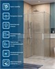 BELBAGNO Soft Close-1 Душевой уголок прямоугольный размер 100x80 см профиль - хром / стекло - прозрачное, двери раздвижные SOFT_CLOSE-1-AH-1-100/80-C-Cr