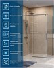 BELBAGNO Soft Close-1 Душевой уголок прямоугольный размер 130x100 см профиль - оружейная сталь / стекло - прозрачное, двери раздвижные SOFT_CLOSE-1-AH-1-130/100-C-GM