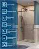 BELBAGNO Soft Close-1 Душевая дверь в нишу раздвижная ширина 120 см, профиль - оружейная сталь / стекло - прозрачное SOFT_CLOSE-1-BF-1-120-C-GM