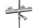 E26238-CP ATOM Колонна для ванны и душа
с термостатом, поворотным
изливом, геометричным верхним
и ручным душем, хром E26238-CP