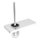 LEMARK Ёршик для унитаза GLASS LINE с держателем и полкой, хром/белое стекло 9761031