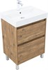 AQUANET Тумба с раковиной Nova Lite 2.0 60 напольная цв. дуб рустикальный AQUANET-348191