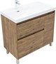 AQUANET Тумба с раковиной Nova Lite 2.0 90 L напольная цв. дуб рустикальный AQUANET-365925