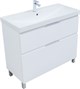 AQUANET Тумба с раковиной Алвита new 100 (Flash) напольная 2 ящ. цв. белый матовый AQUANET-345681