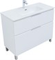 AQUANET Тумба с раковиной Алвита new 100 (Flash) напольная 2 ящ. цв. белый матовый AQUANET-345681