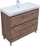 AQUANET Тумба с раковиной Алвита new 100 (Flash) напольная 2 ящ. цв.дуб веллингтон табак AQUANET-345682