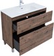 AQUANET Тумба с раковиной Алвита new 100 (Flash) напольная 2 ящ. цв.дуб веллингтон табак AQUANET-345682