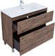 AQUANET Тумба с раковиной Алвита new 100 (Flat) напольная 2 ящ. цв.дуб веллингтон табак AQUANET-345672