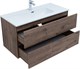 AQUANET Тумба с раковиной Алвита new 100 2 ящ. цв.дуб веллингтон табак AQUANET-335684