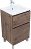 AQUANET Тумба с раковиной Алвита new 50 (Flat) напольная 2 ящ. цв.дуб веллингтон табак AQUANET-345674