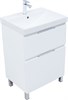 AQUANET Тумба с раковиной Алвита new 60 (Flash) напольная 2 ящ. цв. белый матовый AQUANET-345685